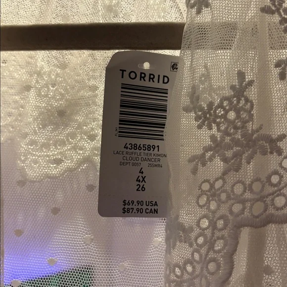 Torrid lace ruffle tier kimono - Picture 2 of 6